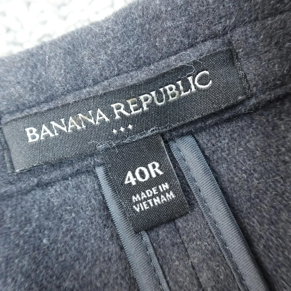 Banana‎ Republic Blazer Mens 40R Gray Wool Blend Button Sport Coat Suit Jacket